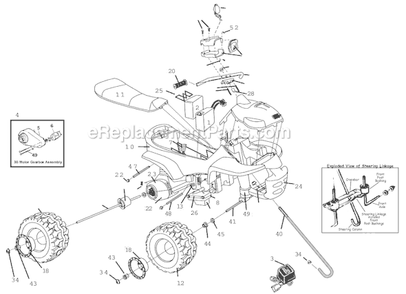 Page A Diagram and Parts List for 78473-9993  Power Wheels Ride-On ATVs
